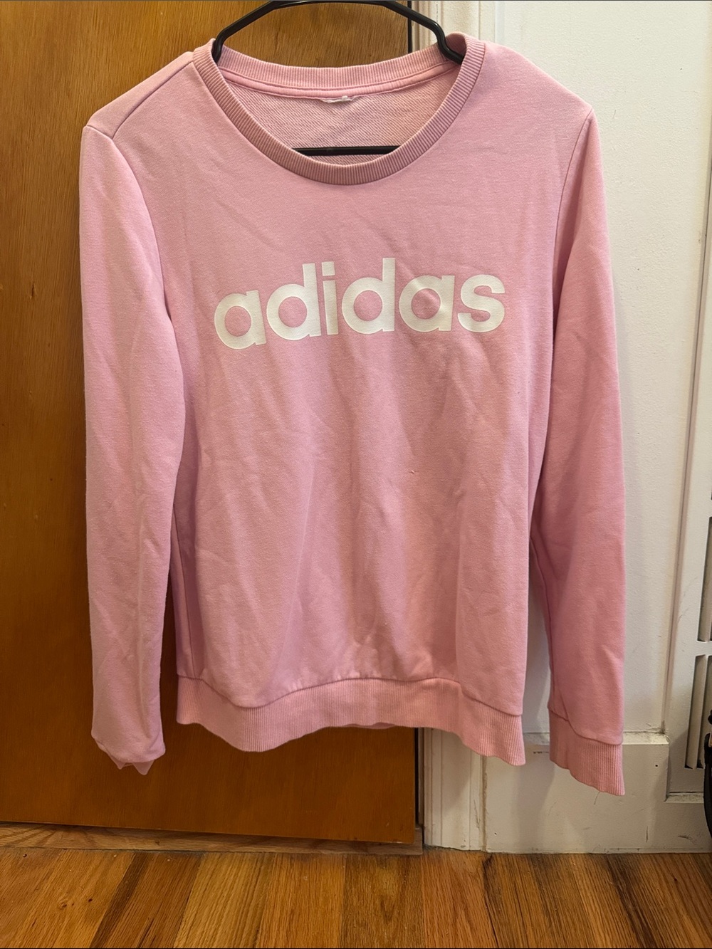 adidas Light Pink Crewneck Sweatshirt with White Logo